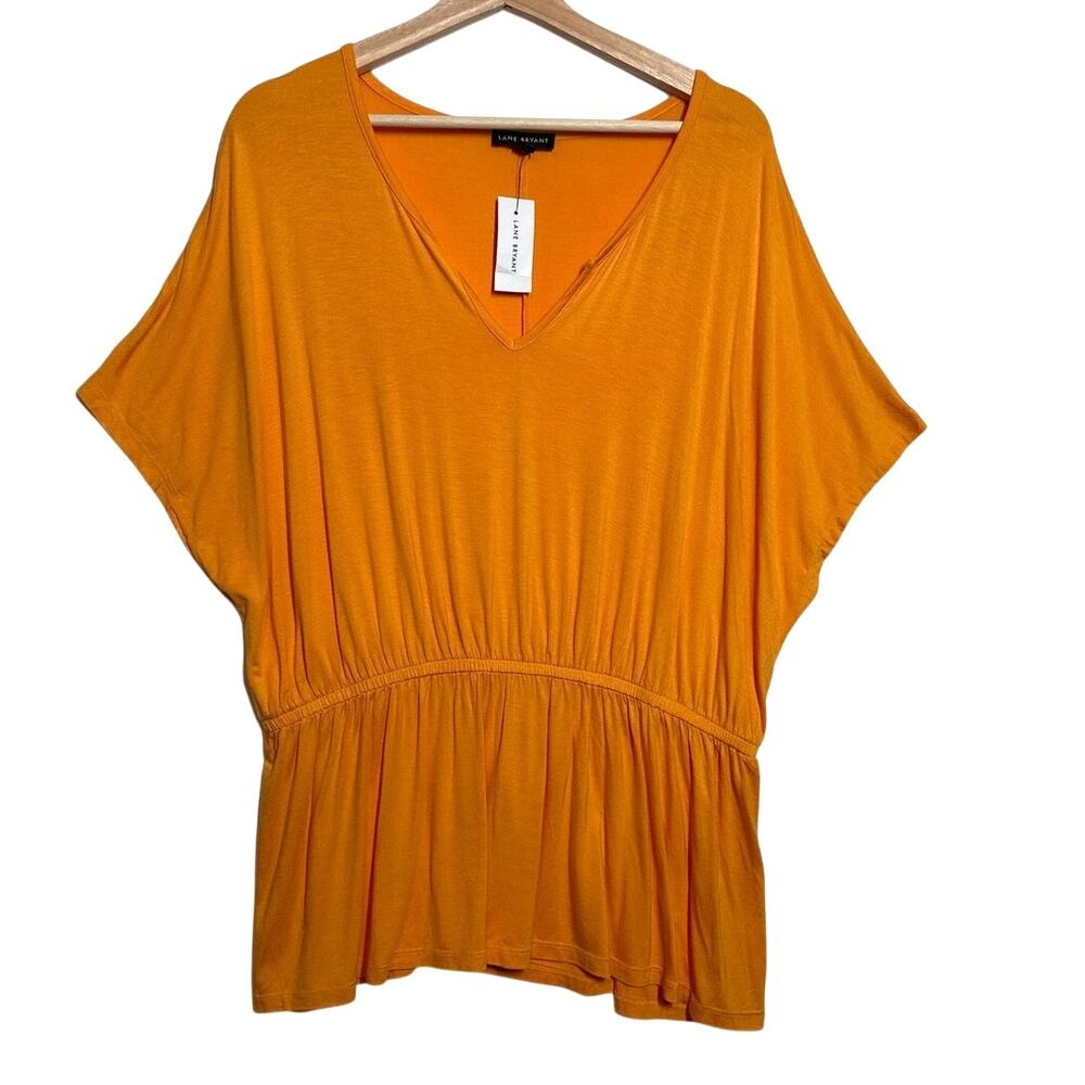 Lane Bryant Orange Dolman Sleeve Notch Neck Babydoll Tee Size 18/20 NWT Casual